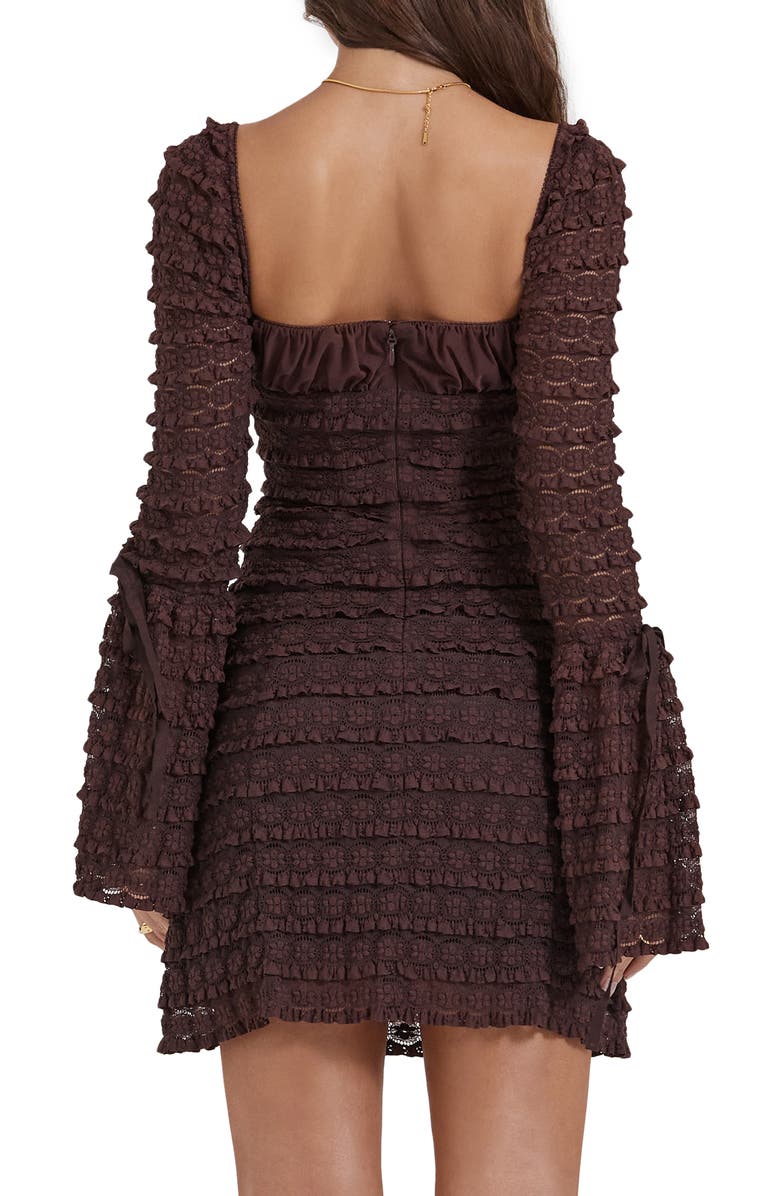 HOUSE OF CB Marisa Ruffle Long Sleeve Tiered Minidress, Alternate, color,