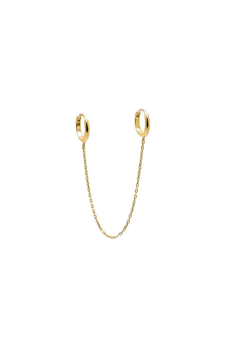 BY ADINA EDEN Solid Double Chain Huggie Earring 14K, Main, color, 