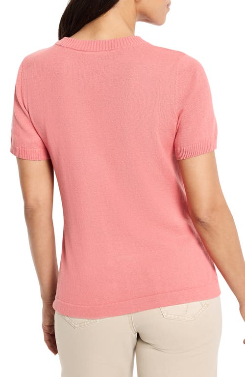 Nic + Zoe Perfect Knit Crew Neck Tee In Guava