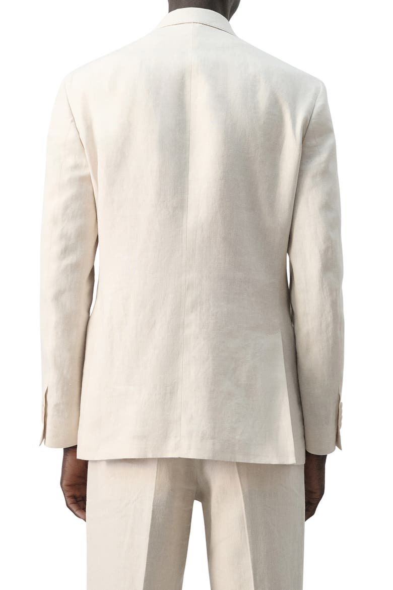 Amalfi Slim Fit Tan Linen Double Breasted Suit Jacket, Alternate, color, ECRU