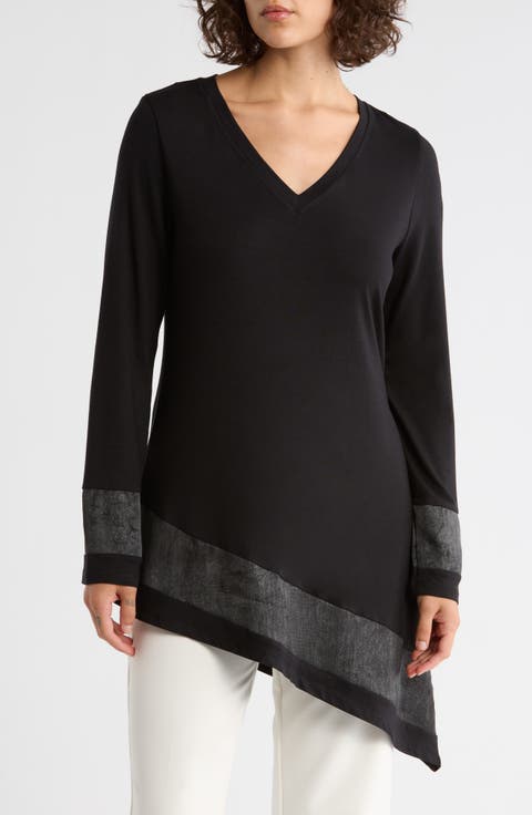 Asymmetric V-Neck Tunic
