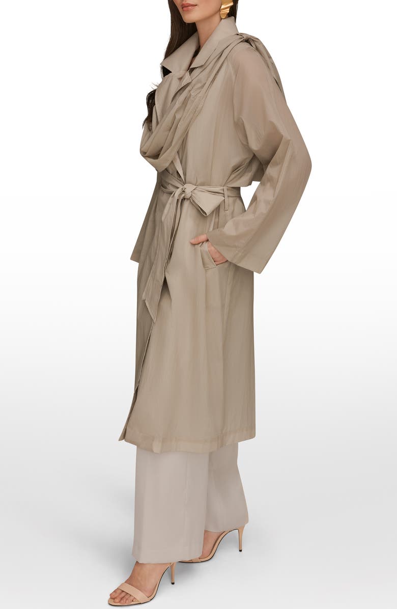 Donna Karan New York Belted Trench Coat with Drape, Alternate, color, Tuscan Grey