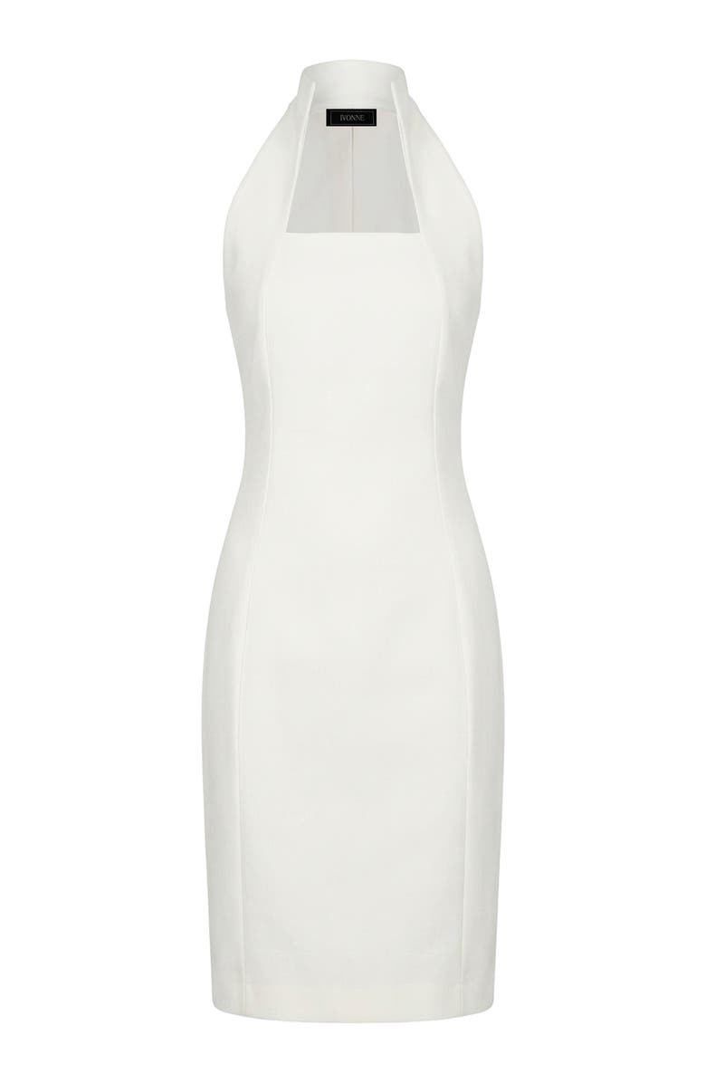 IVONNE High Neck Cotton Mini Dress, Alternate, color, Ivory