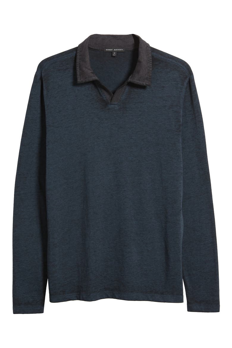 Val Johnny Collar Long Sleeve Polo, Alternate, color, NIGHT TEAL