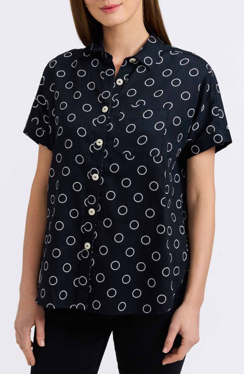 Abigail Short Sleeve Cotton Button-Up Shirt