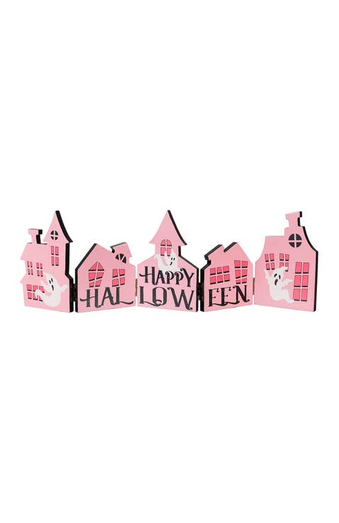 Halloween Wooden Hinged Haunted House Table Decor