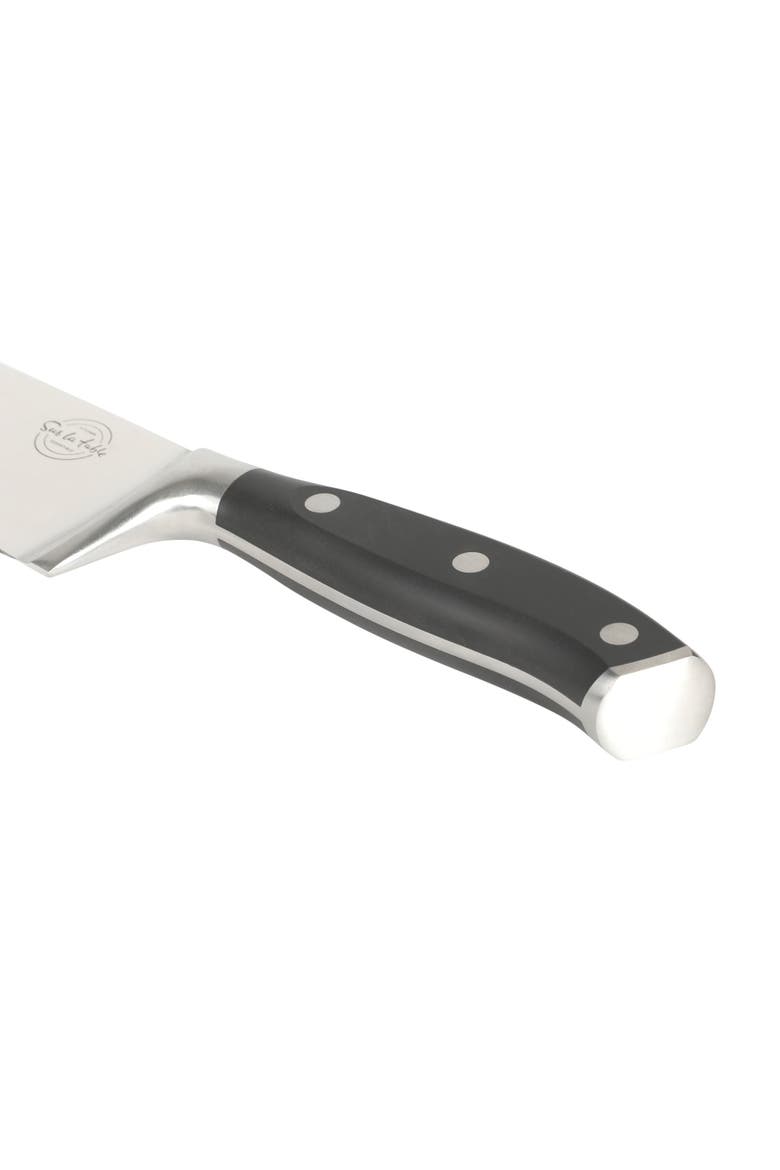 High-Carbon German Steel Full Tang Forged Knife Block Set with Ashwood Block, Alternate, color, Black