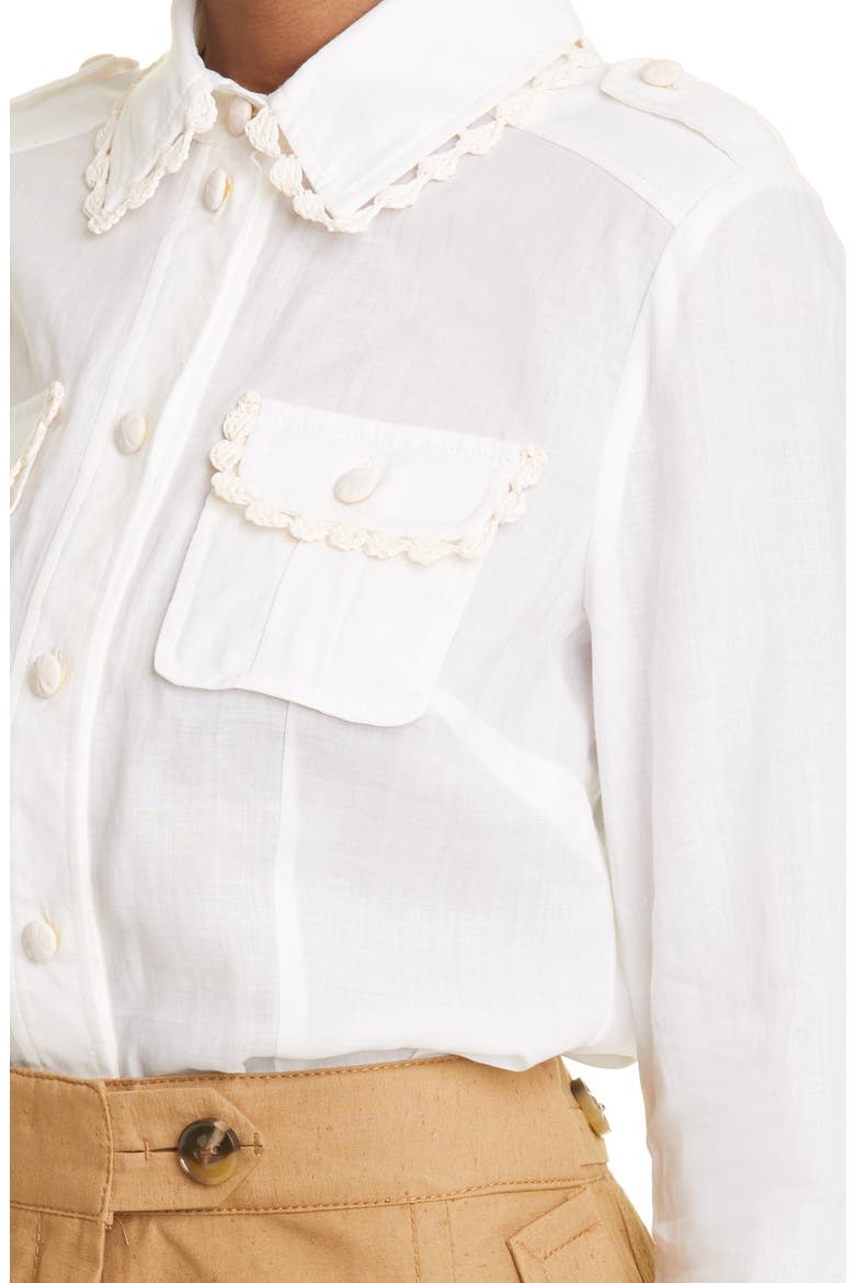 Postcard Crochet Trim Blouse, Alternate, color, IVORY