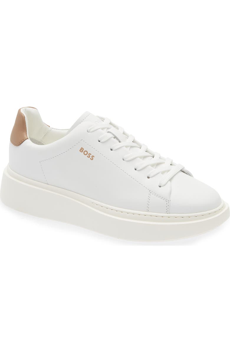 BOSS Amber Sneaker, Main, color, Open White