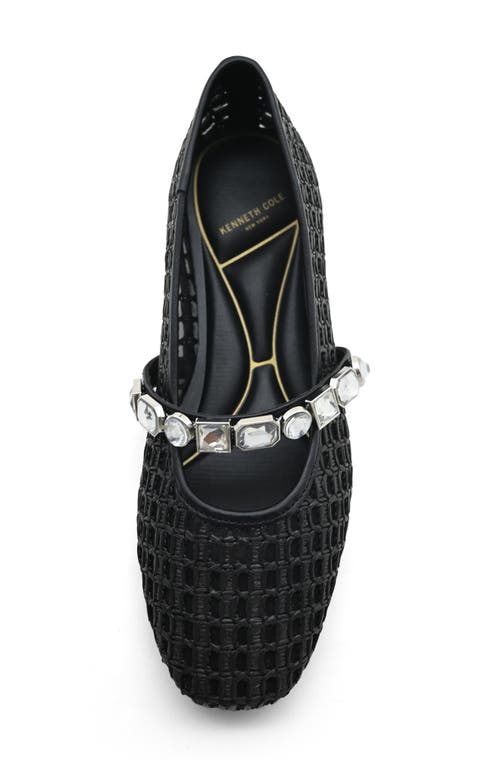 Kenneth Cole Zeta Mary Jane Flat In Black Raffia