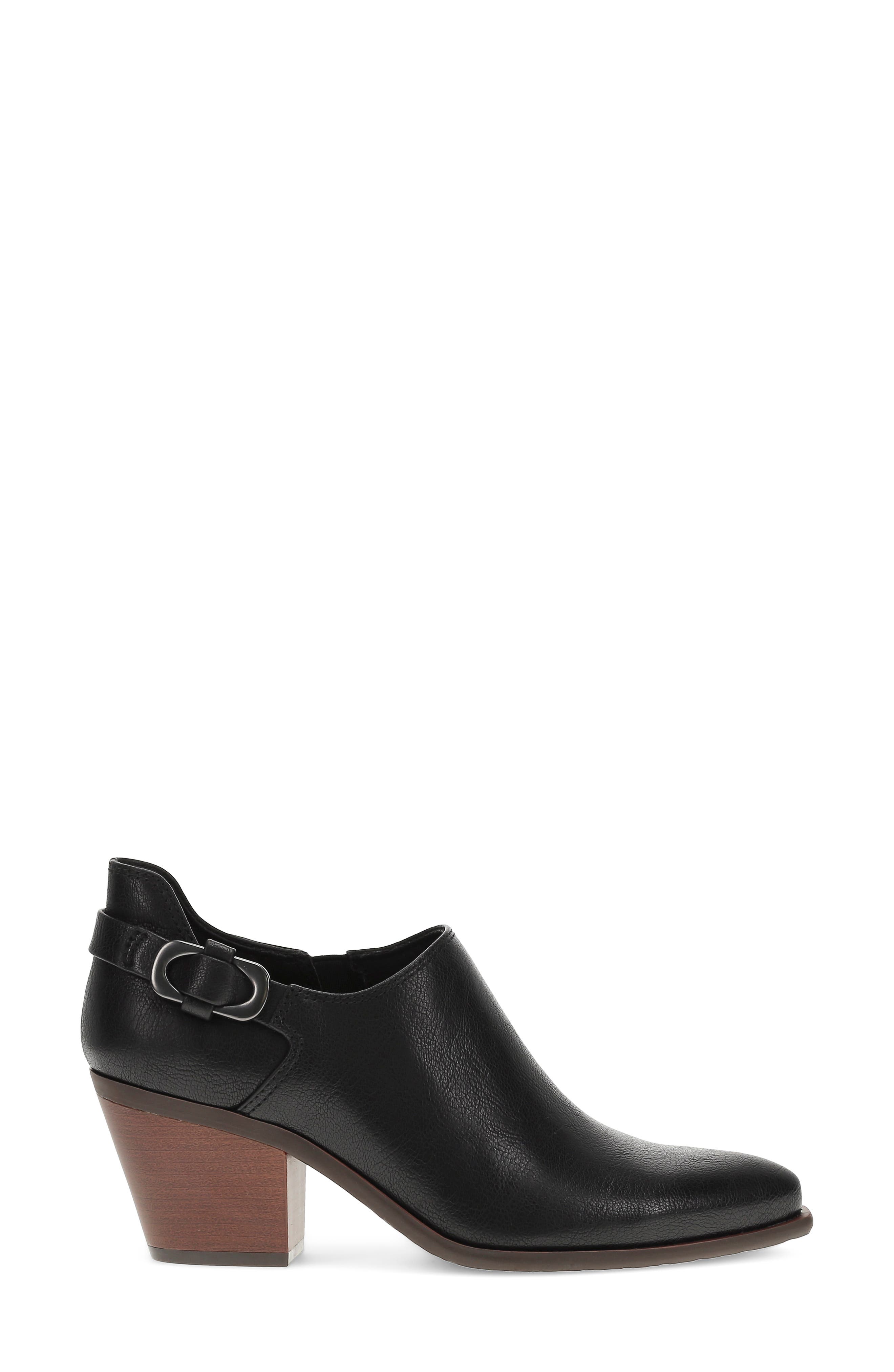 Yanah Croc Embossed Faux Leather Bootie, Alternate, color, BLACK