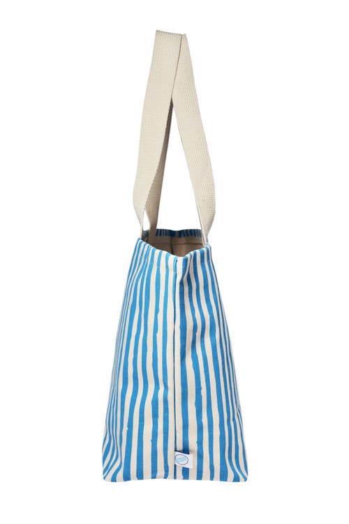 Dance Happy Stripes Wide Tote Bag In Azure