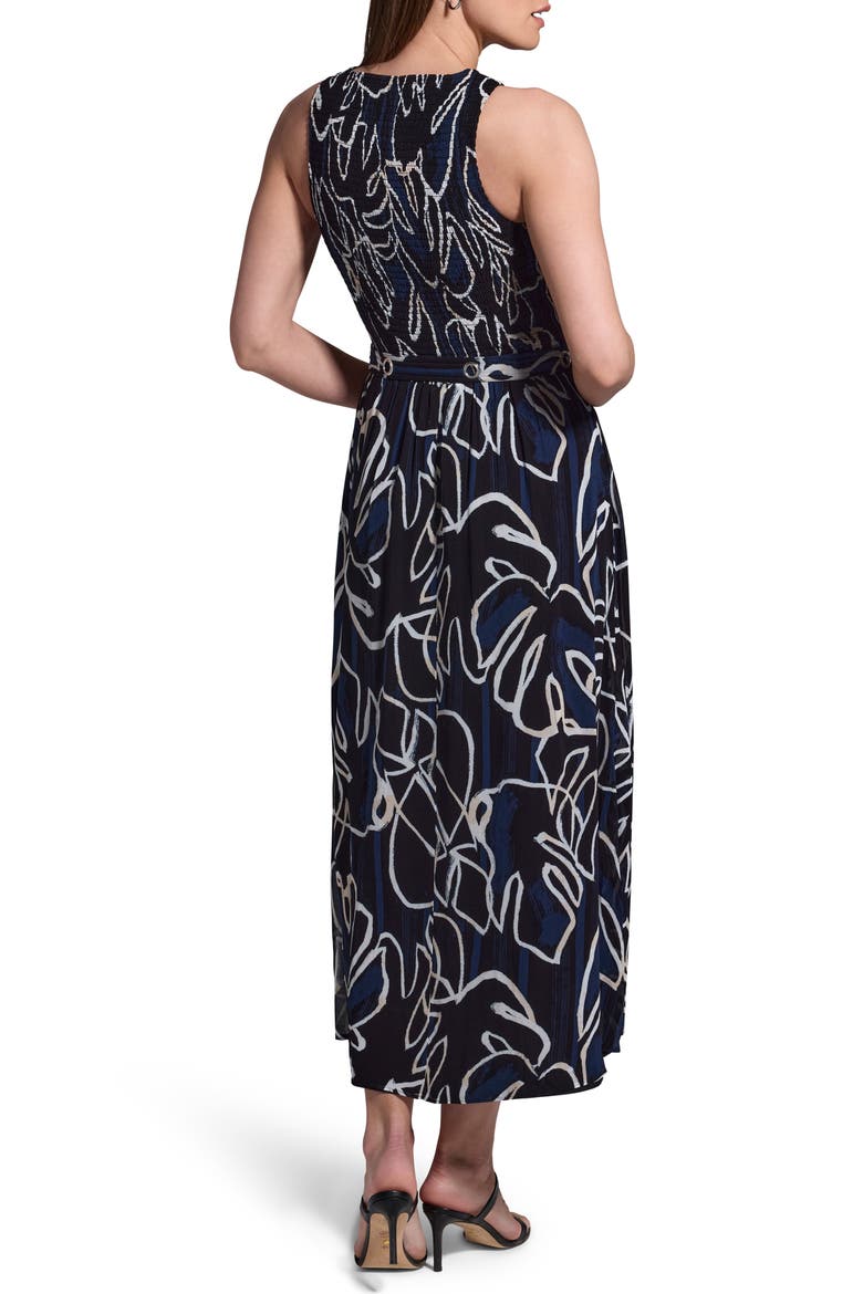 Midnight Muse Belted Georgette Midi Dress, Alternate, color, BLACK MULTI