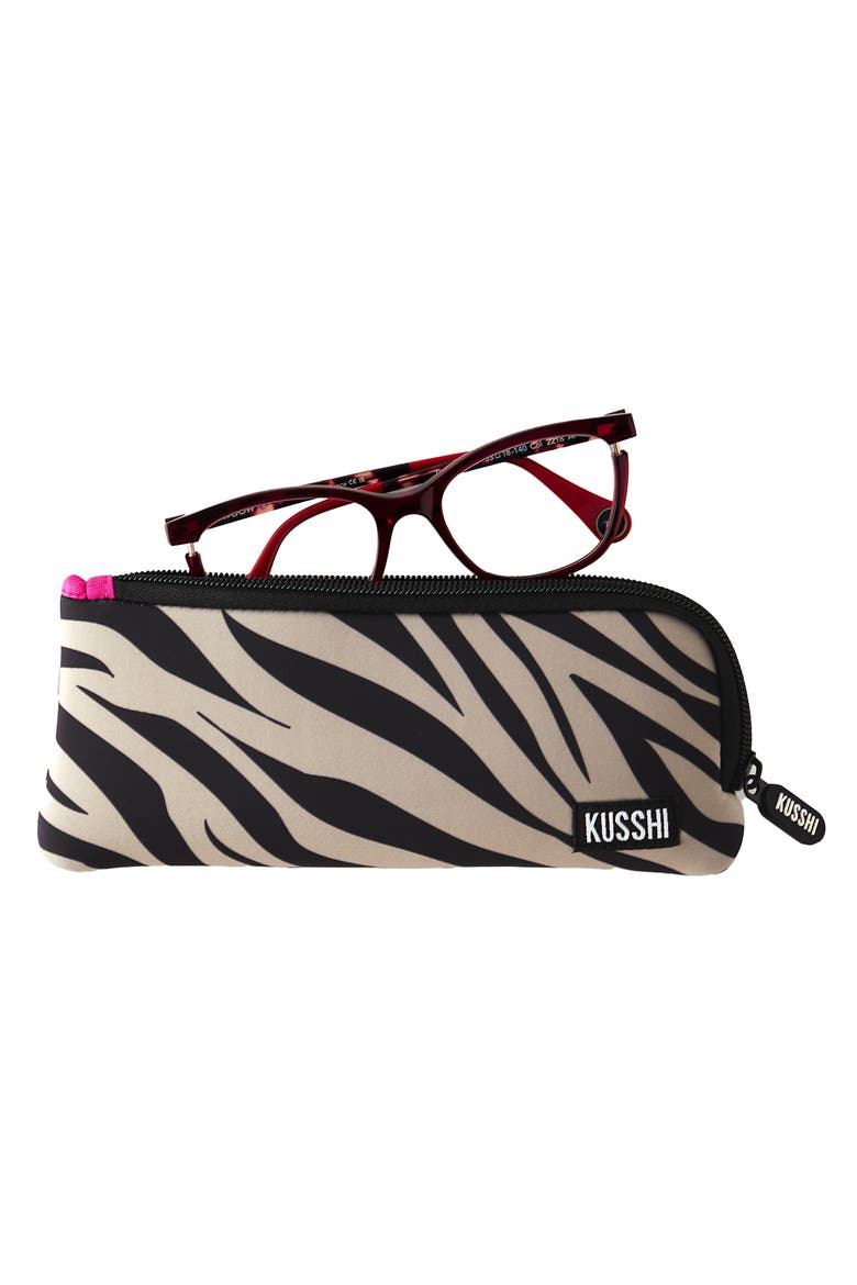 Cosmetics Pencil Case, Alternate, color, Zebra/Fuschia
