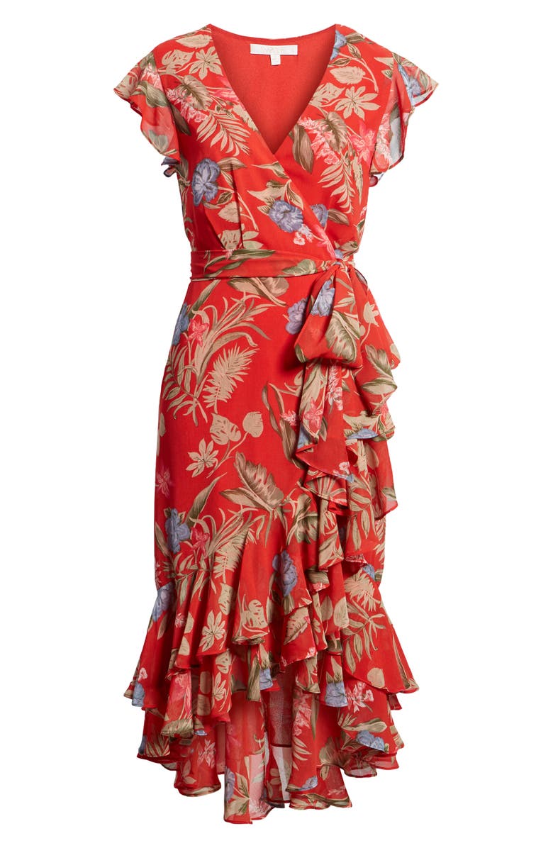 WAYF Clara Ruffle Wrap Dress, Alternate, color, 