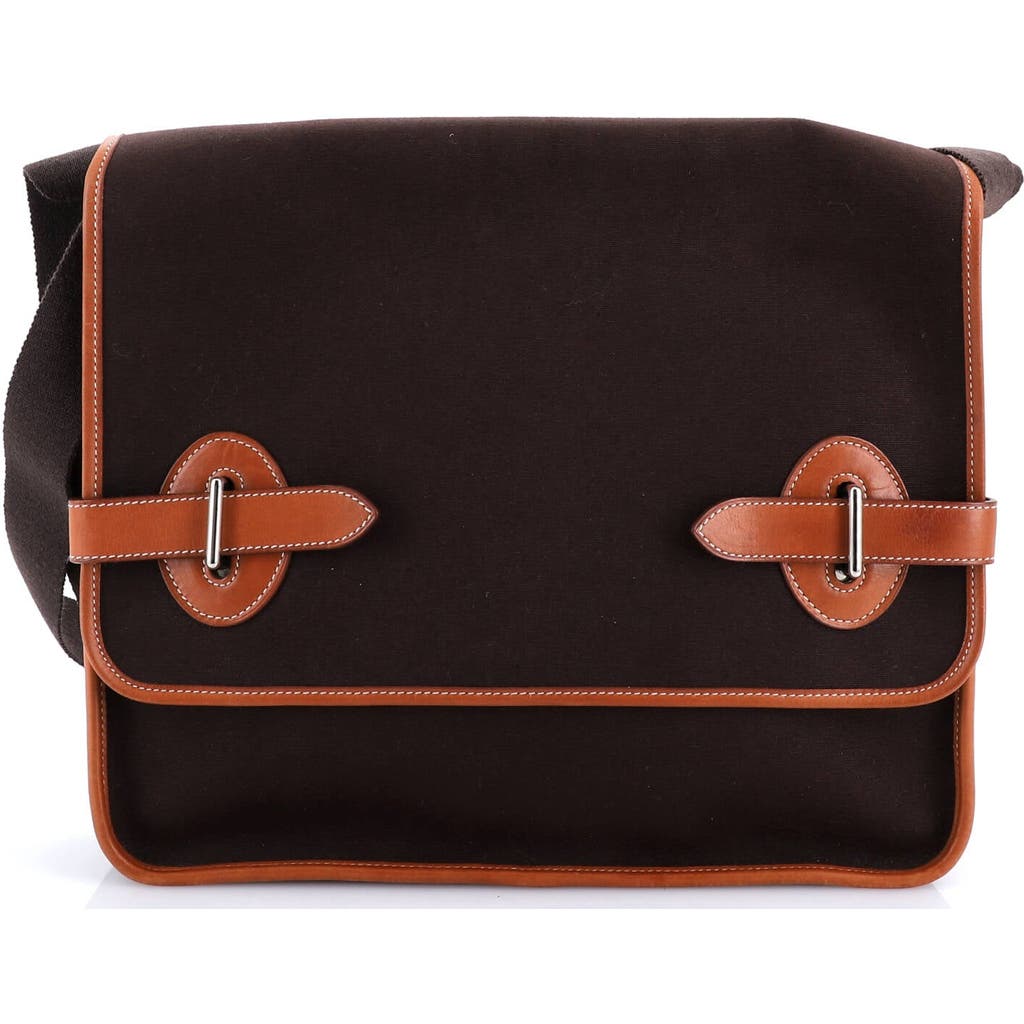 Pre-owned Hermes Hermes Buenaventura Messenger Bag Toile Pm In Brown