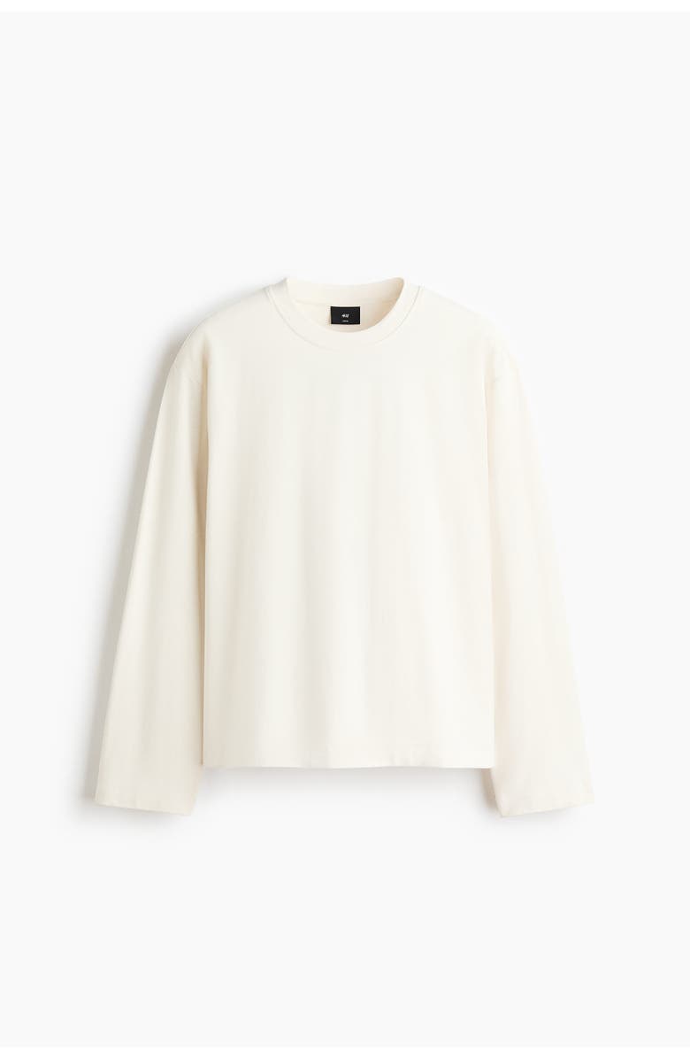 H&M Loose-fit long-sleeved t-shirt, Alternate, color, White