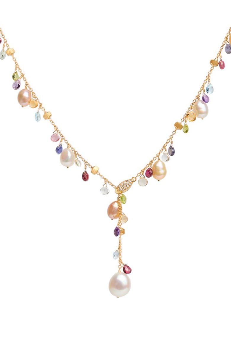 Marco Bicego Paradise Semiprecious Stone & Diamond Y-Necklace, Alternate, color,