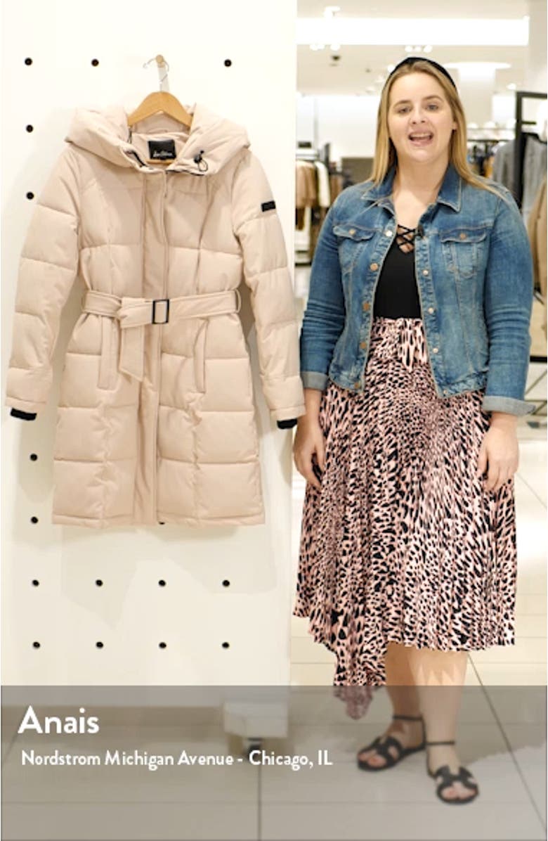 Pillow Collar Belted Puffer Coat, sales video thumbnail