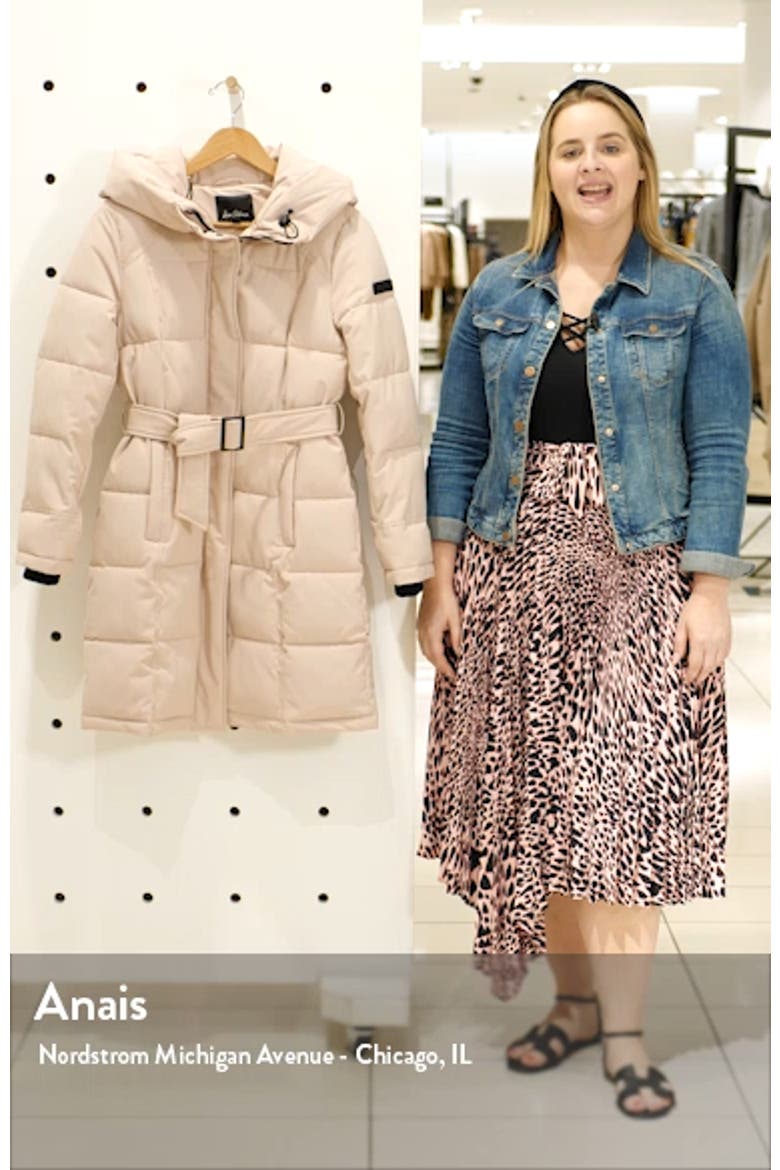 Pillow Collar Belted Puffer Coat video
