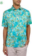 CONSTRUCT Regular Fit Tropical Birds Print Recycled Performance Golf Polo