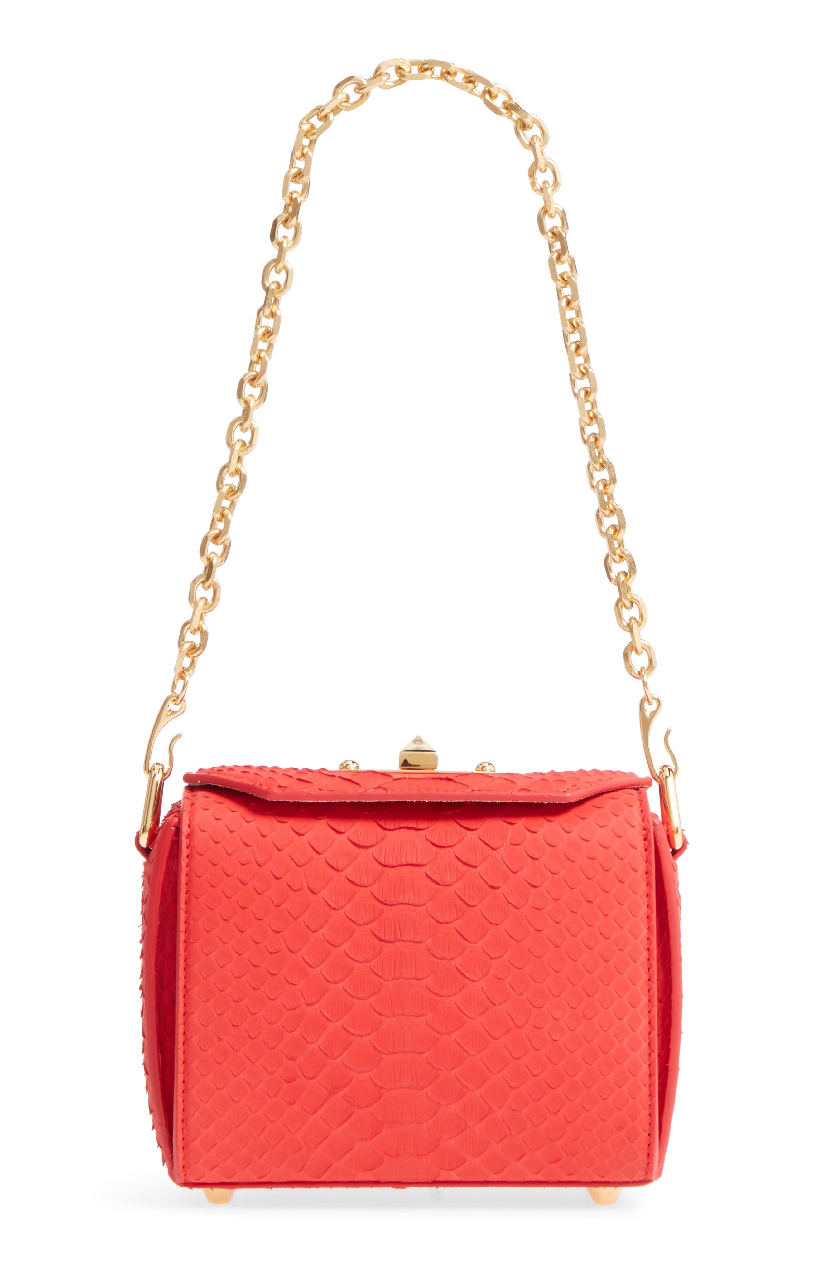 McQueen Alexander McQueen Box Bag 16 Genuine Python Shoulder Bag, Main, color, 