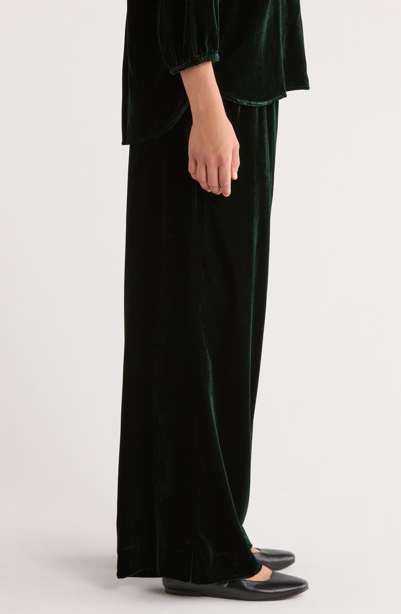 Marine Layer Bella Velvet Drawstring Pants, Alternate, color, Emerald