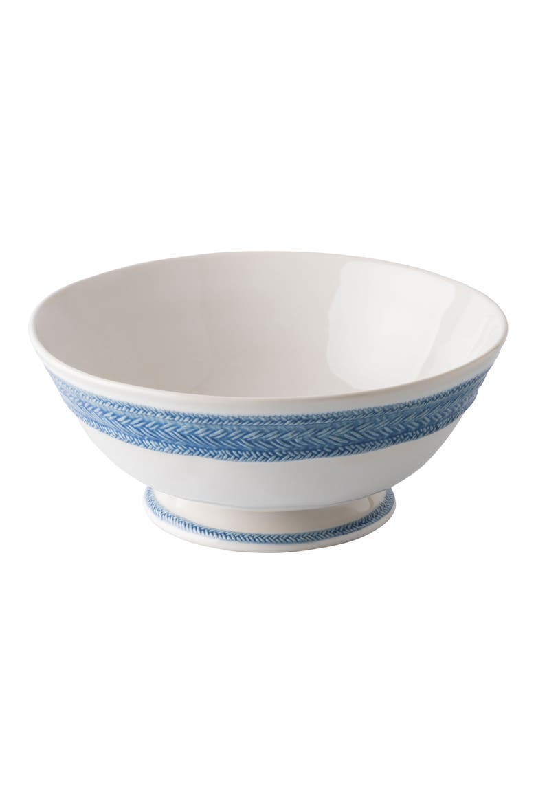 Le Panier Footed Fruit Bowl, Alternate, color, WHITEWASH/ DELFT BLUE