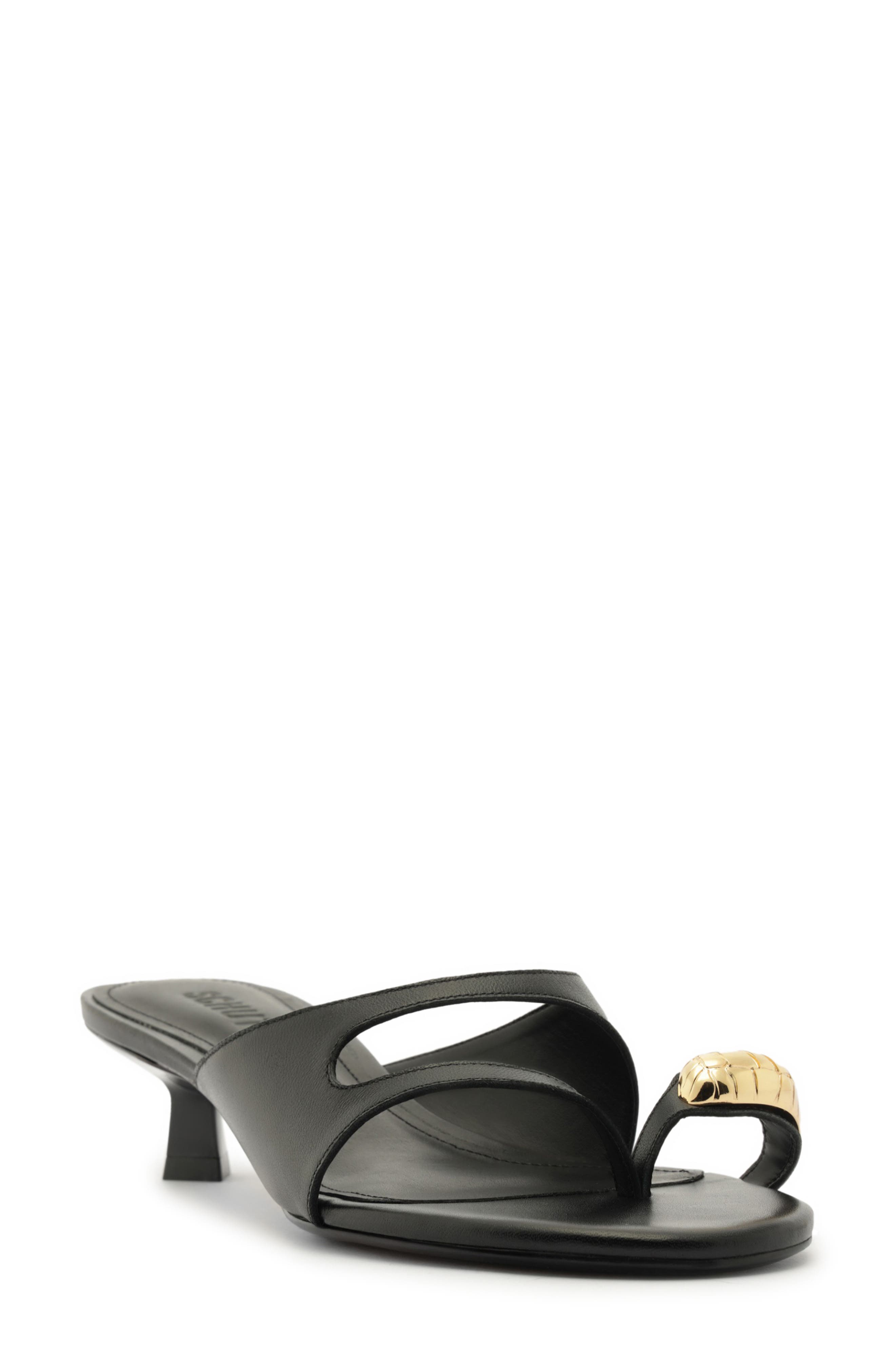 Schutz Elliote Kitten Heel Slide Sandal, Main, color, Black