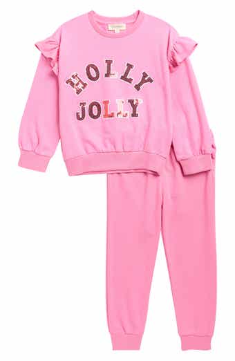 Jessica Simpson Kids' Holly Jolly French Terry Pullover & Joggers Set