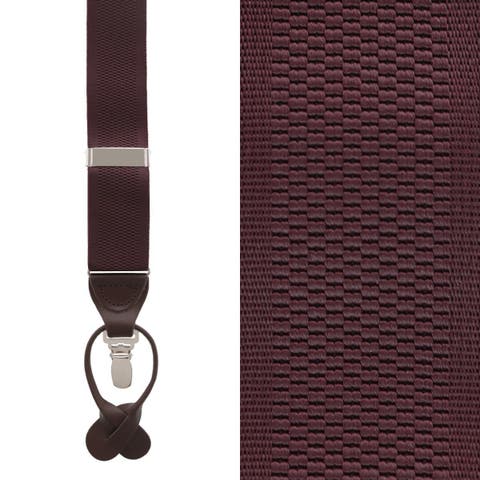 Classic Solid Color Convertible Suspenders (Braces) 35mm Elastic