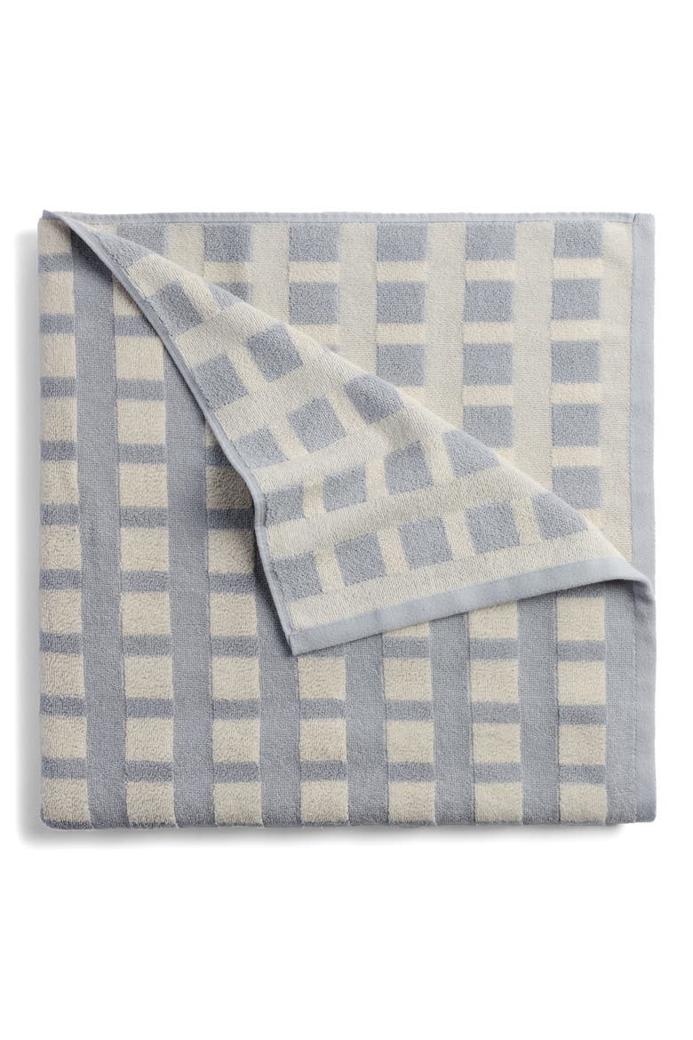 Capri Check Beach Towel, Main, color, NATURAL WITH SKY