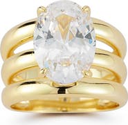 GLAZE JEWELRY Oval Cubic Zirconia Multi-Band Statement Ring