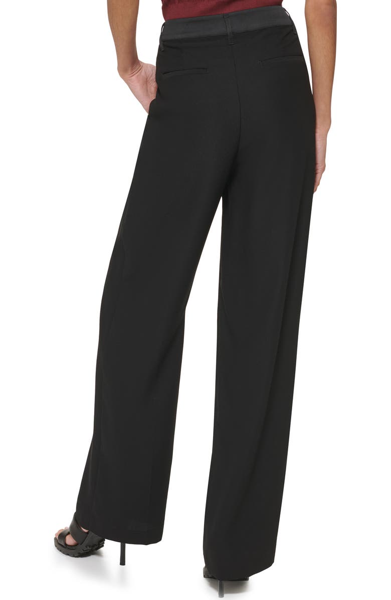 DKNY Mix Media Wide Leg Pants, Alternate, color, 
