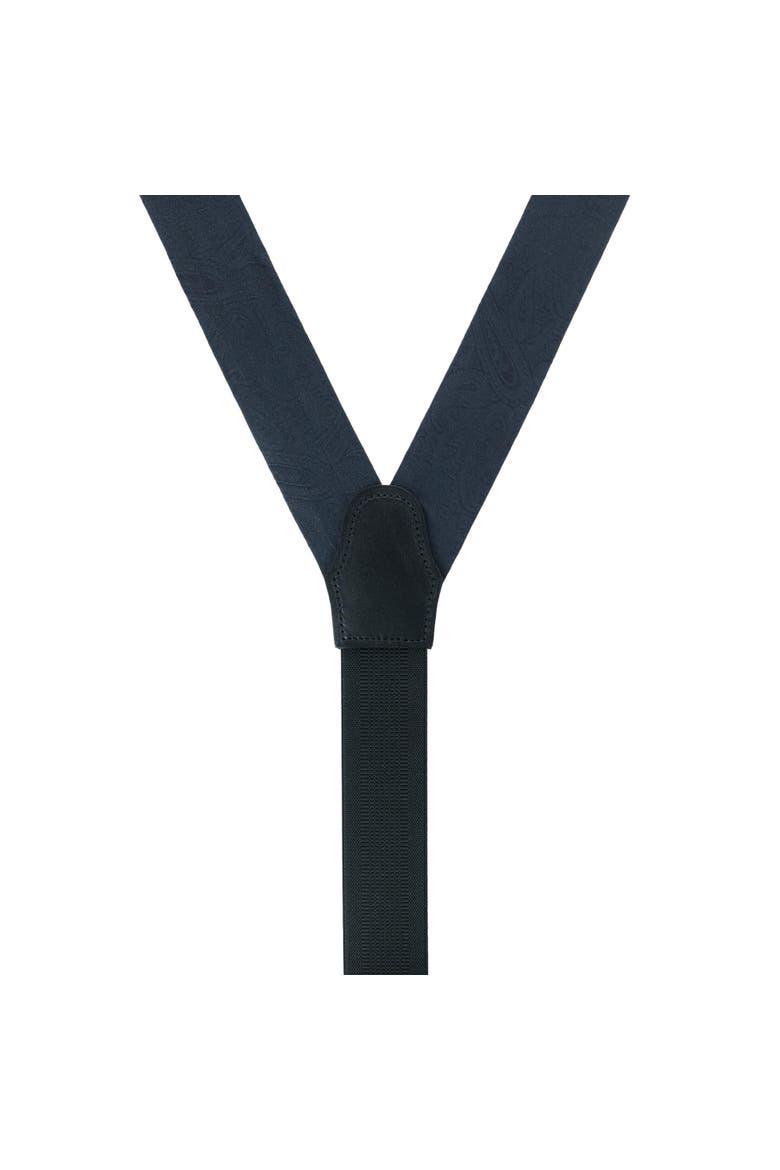 Big & Tall Banbury Tone on Tone Paisley Silk Formal Suspenders, Alternate, color, Black