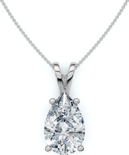 Bliss Diamond 4Ct Solitaire Pear Shape Diamond Pendant Lab Grown 14k Gold 18" Necklace