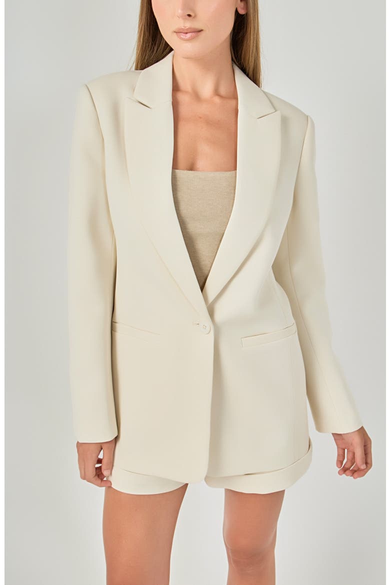Tailored Single Button Blazer, Alternate, color, TAUPE