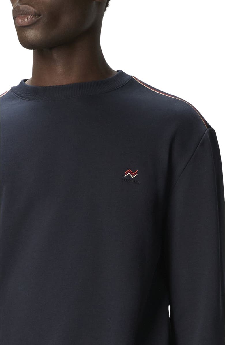Missoni Crew Neck Sweatshirt With Knit Embroidery And Logo, Alternate, color, Blue