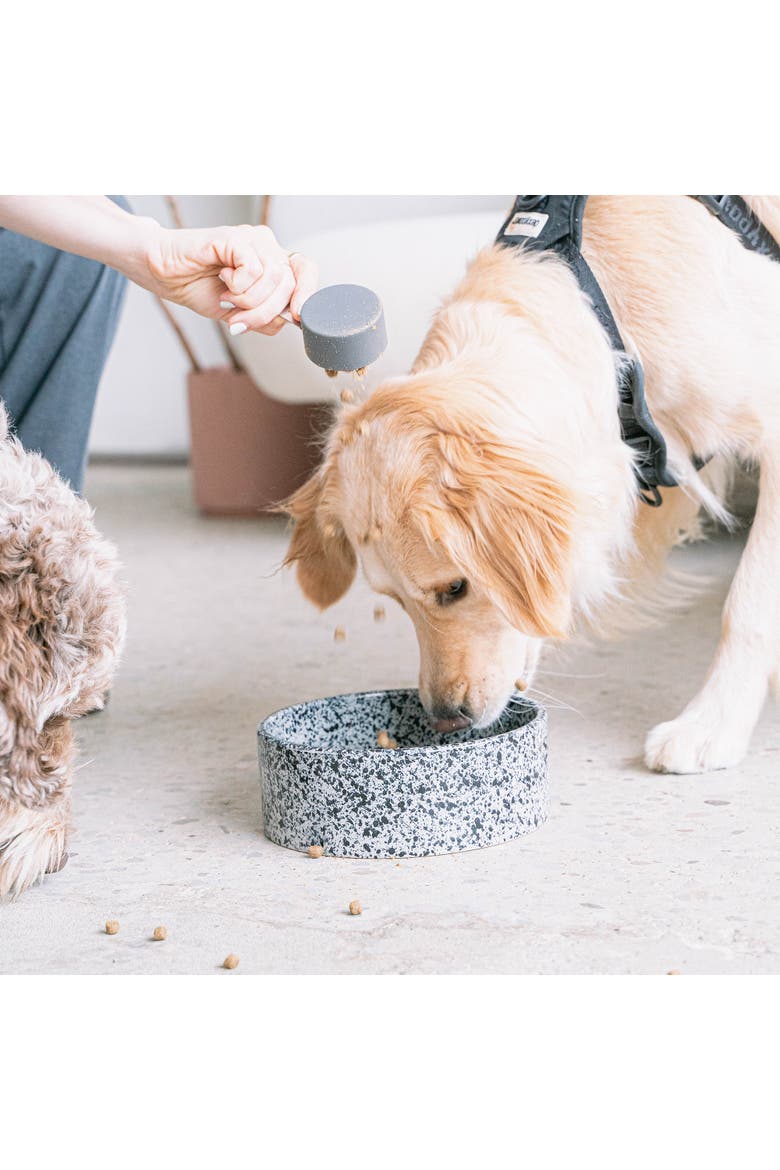 Ceramic Dog Bowl Salt & Pepper, 26oz, Pet Feeding Dish, Alternate, color, Multicolored