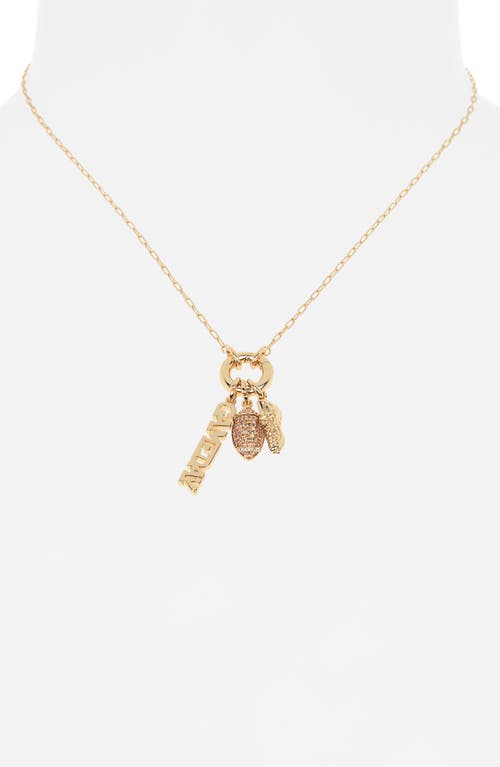 Leith Cubic Zirconia Gameday Football Charm Necklace