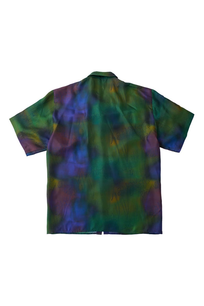 "Brooklyn" Oversized Silk Hawaii Shirt, Alternate, color, Green