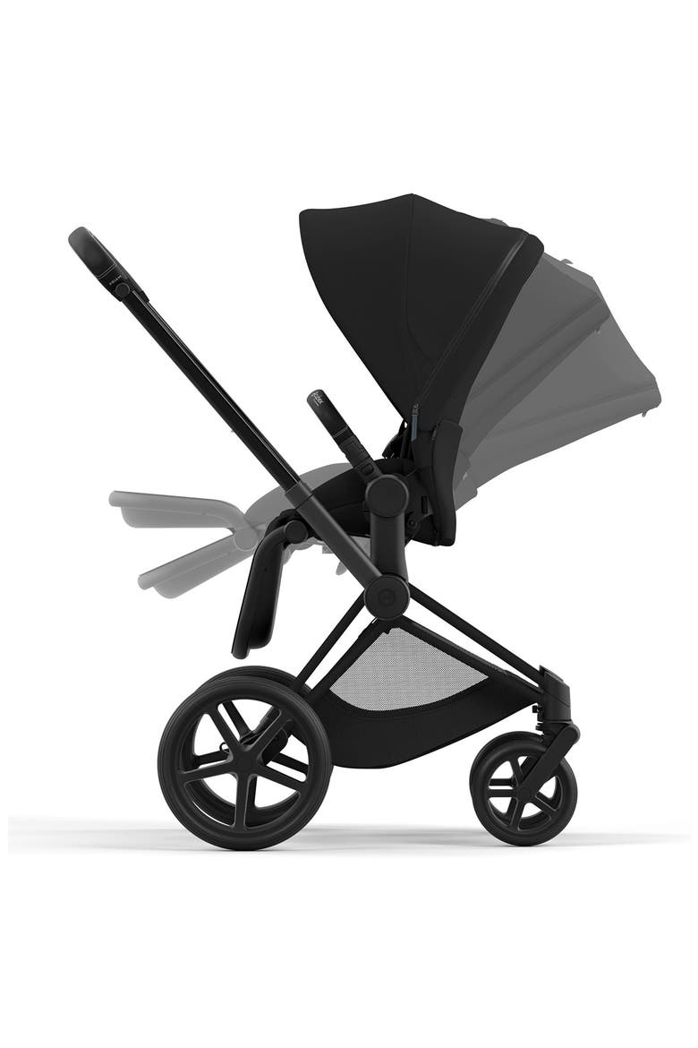 PRIAM 4 Matte Black Compact Stroller, Alternate, color, DEEP BLACK
