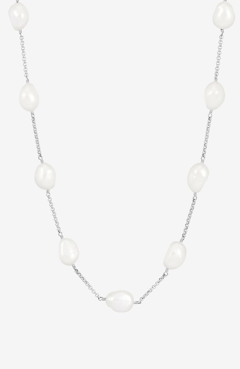 Dower & Hall White Baroque Pearl Chain Necklace, Main, color, Sterling Silver