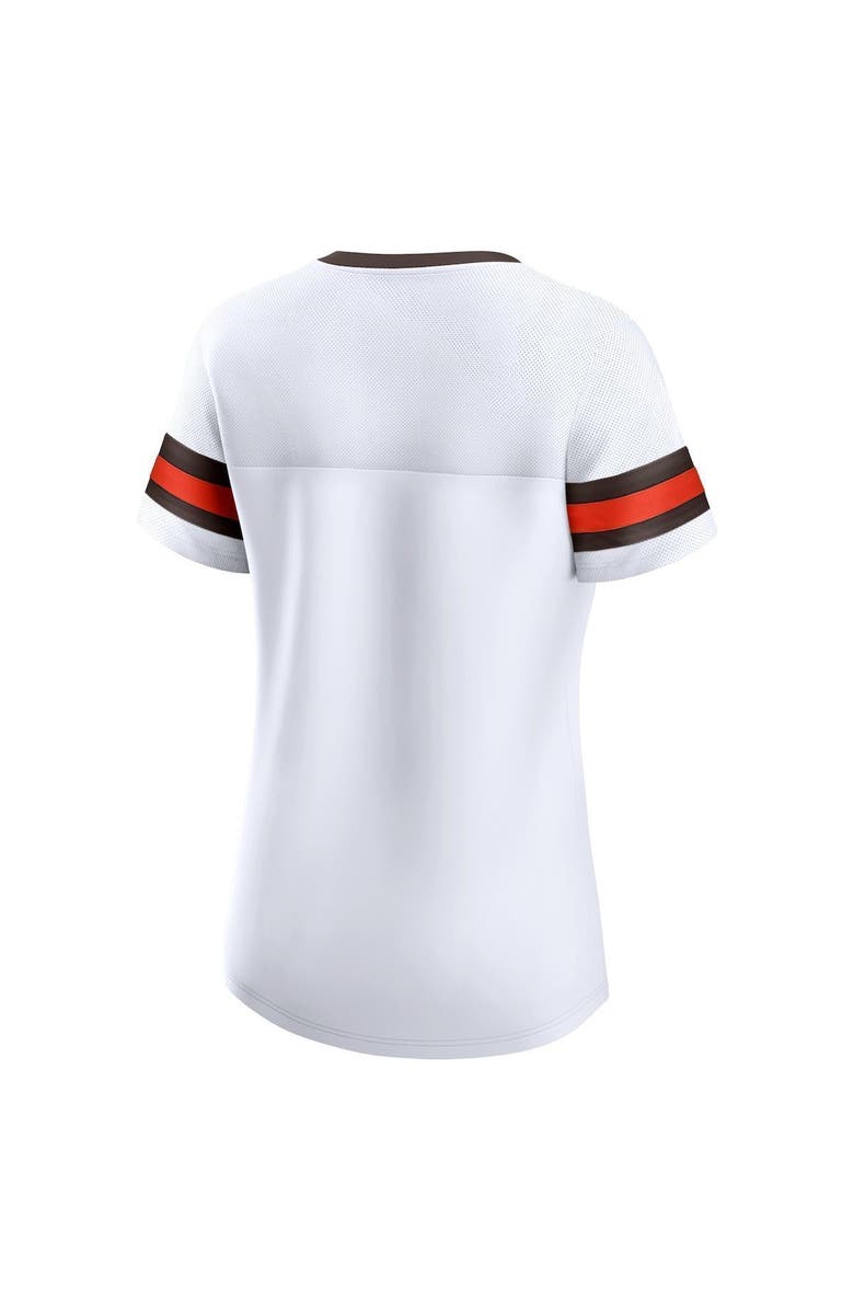 FANATICS Women's Fanatics Branded White Cleveland Browns Brownie The Elf Gridiron Classics Sunday Best Lace-Up T-Shirt, Alternate, color, 