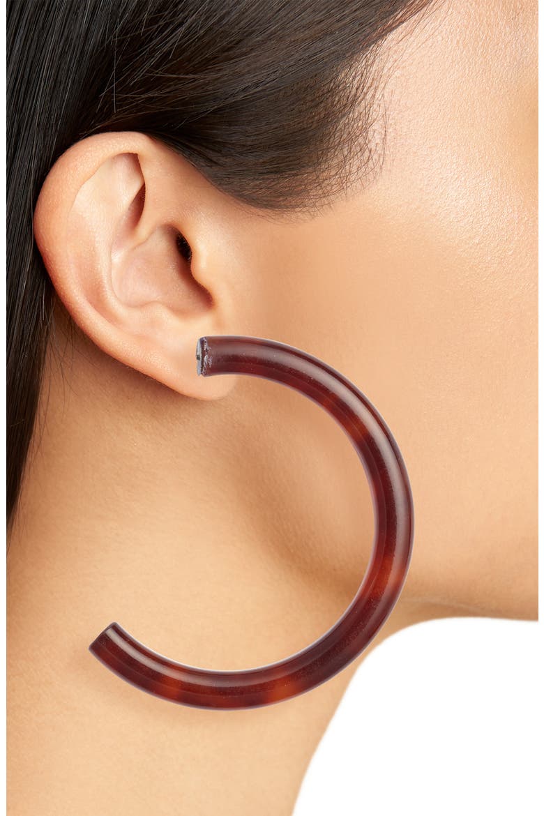 Broadway Hoop Earrings, Alternate, color, CARAMEL