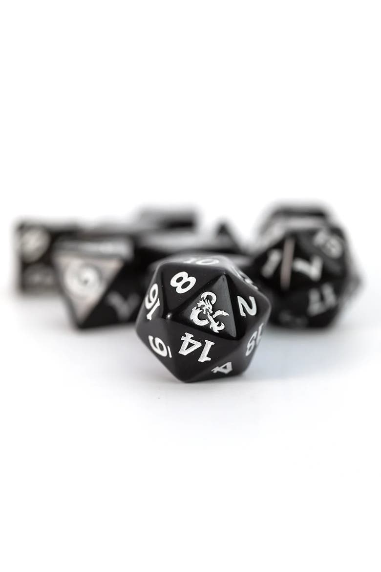 D&D New Adventurer Dice Set, Black 11 Oversized Rpg Dice, Alternate, color, Black