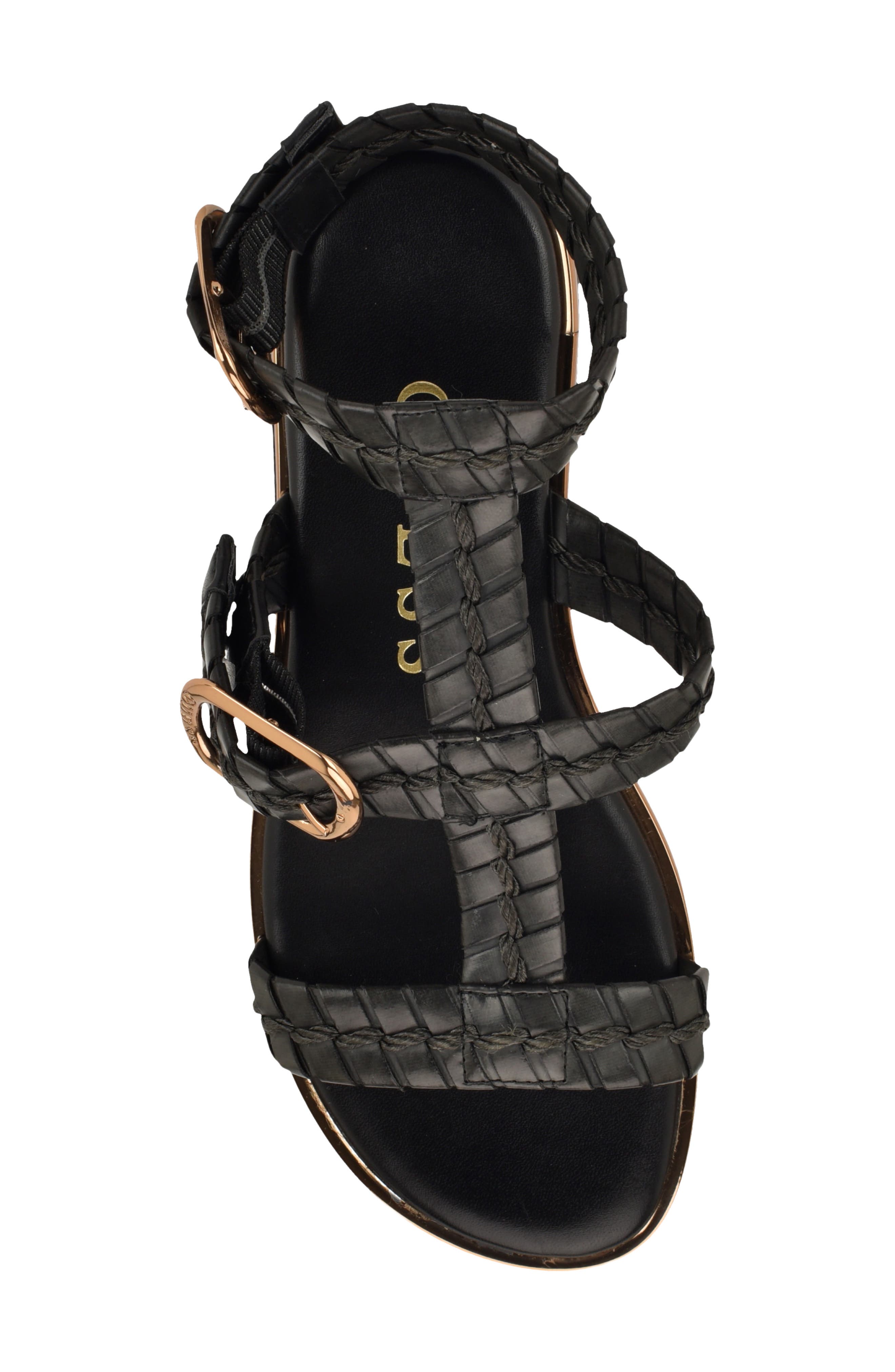 GUESS Lylnet Ankle Strap Sandal, Alternate, color, Black