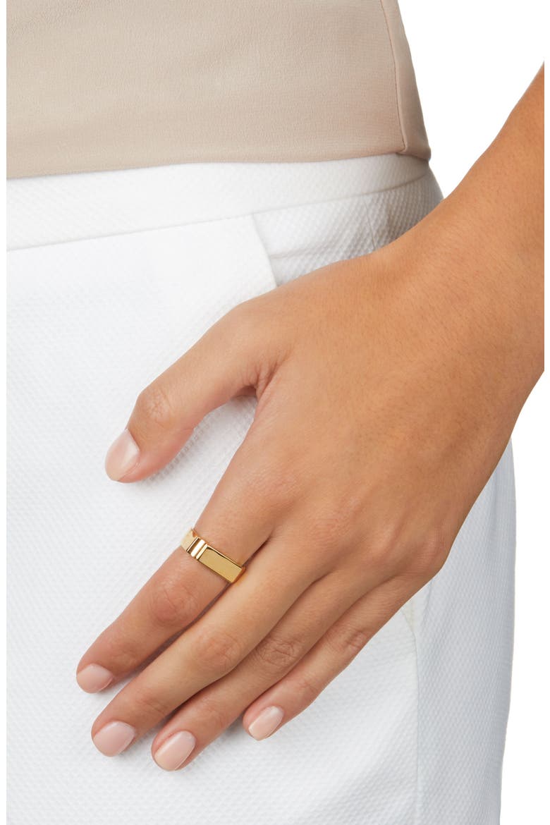 Wide Signature Ring, Alternate, color, DNU/YELLOW GOLD