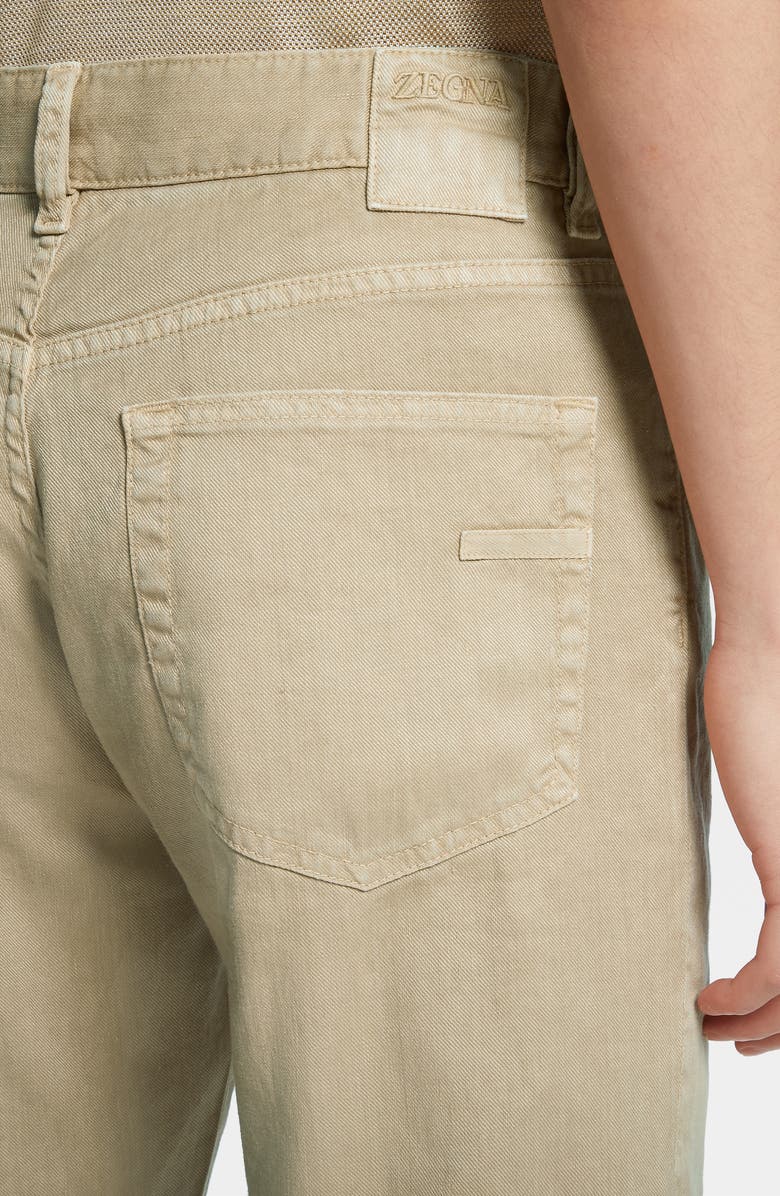 ZEGNA Garment Dyed Stretch Linen 
Cotton Slim Fit Jeans, Alternate, color, 