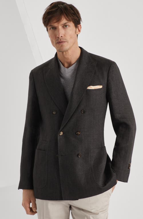 Shop Brunello Cucinelli One-and-a-half Breasted Blazer In Anthracite